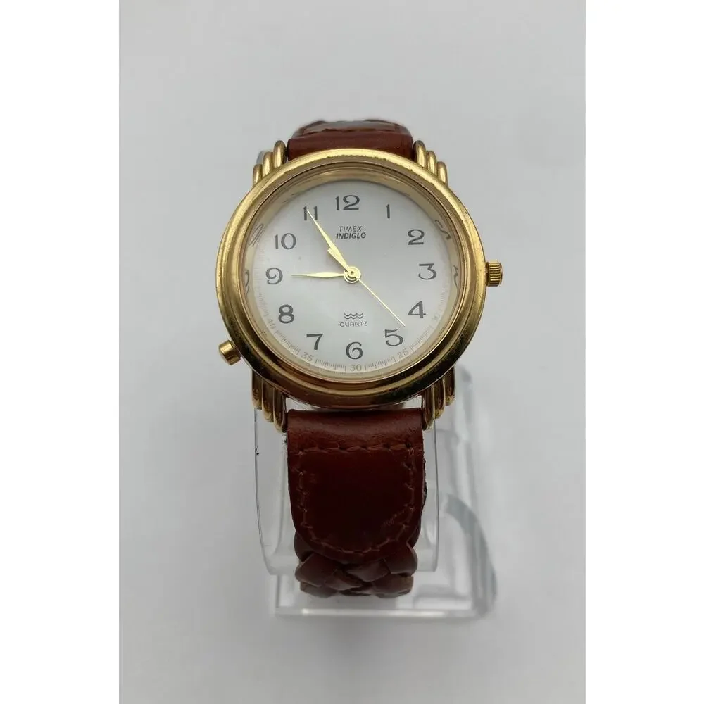 VTG Unique 90's Timex Indiglo Men's Watch 36mm - New Battery Adjustable WR